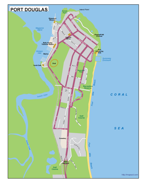 Port Douglas EPS mapa digital
