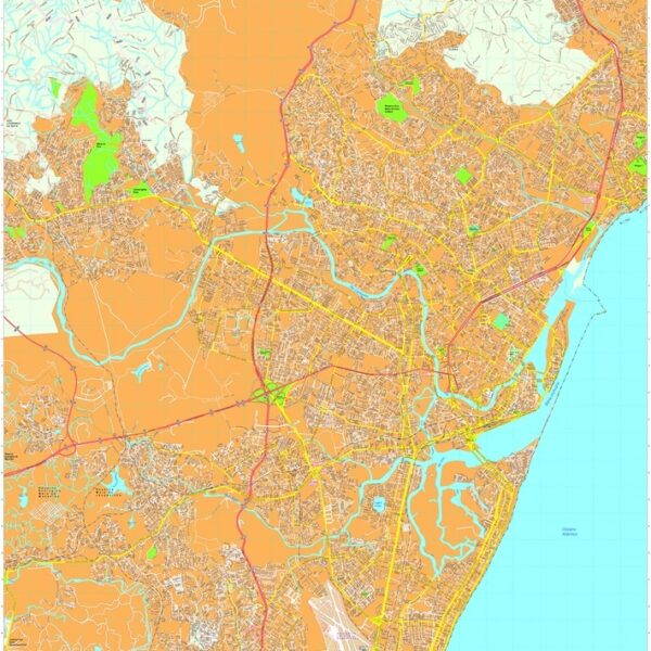 Recife vector mapa digital