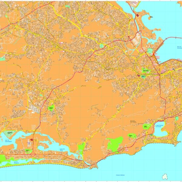 Rio de janeiro vector mapa digital