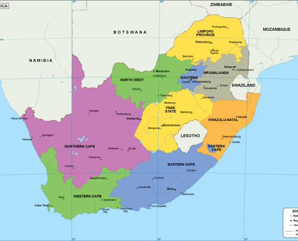 South Africa EPS mapa vectorial
