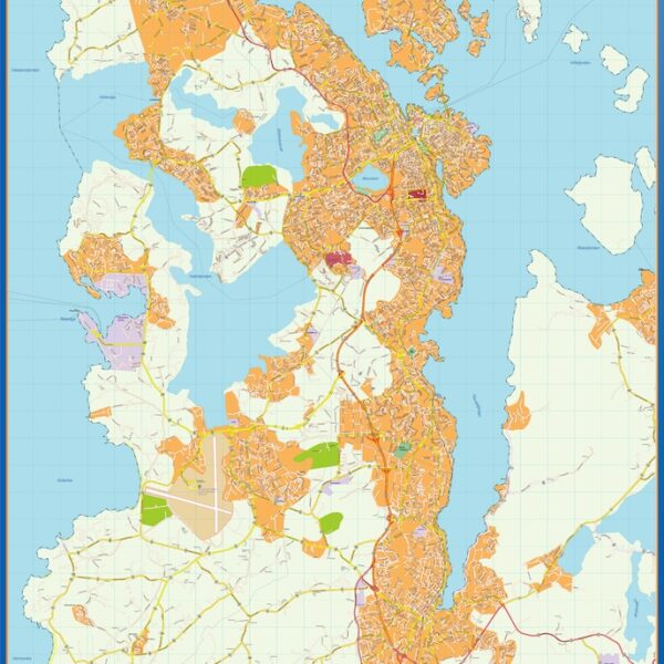 Stavanger kart mapa EPS