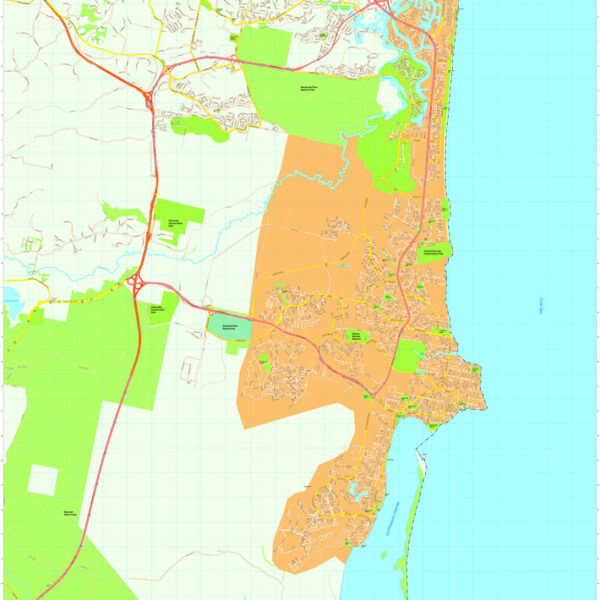 Sunshine coast Vector Mapa digital