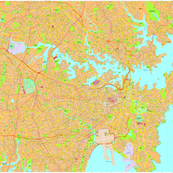 Sydney Vector Mapa digital