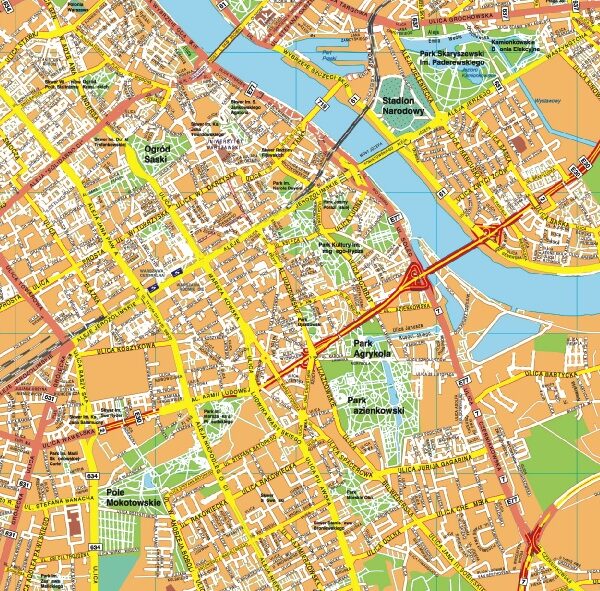 Warszawa EPS mapa digital