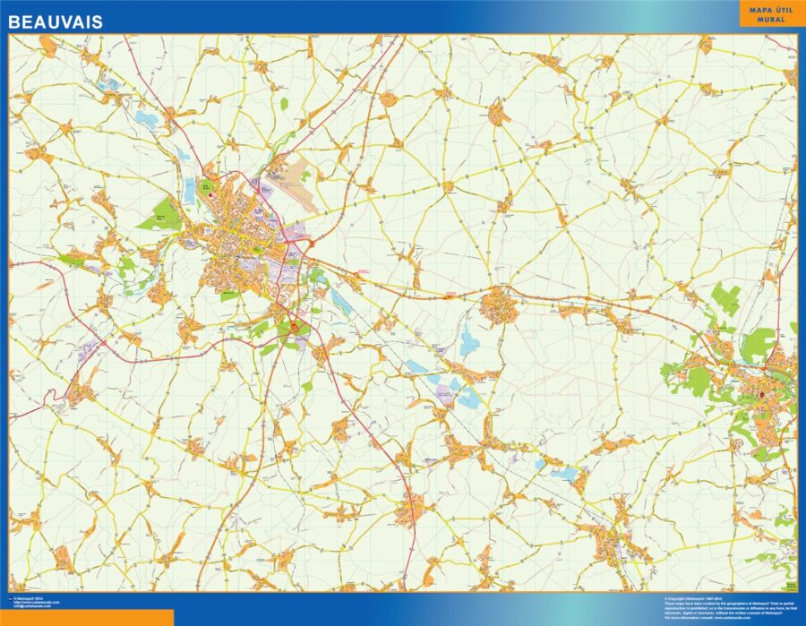 beauvais carte illustrator mapa EPS