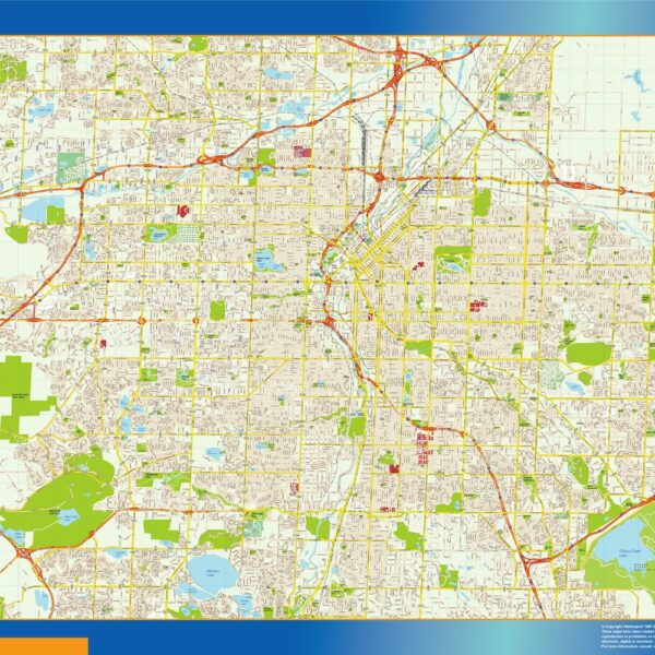 denver vector mapa illustrator