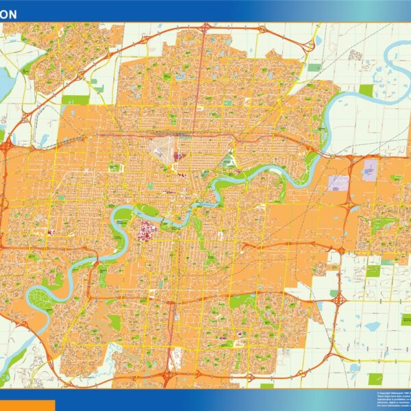 edmonton vector mapa illustrator