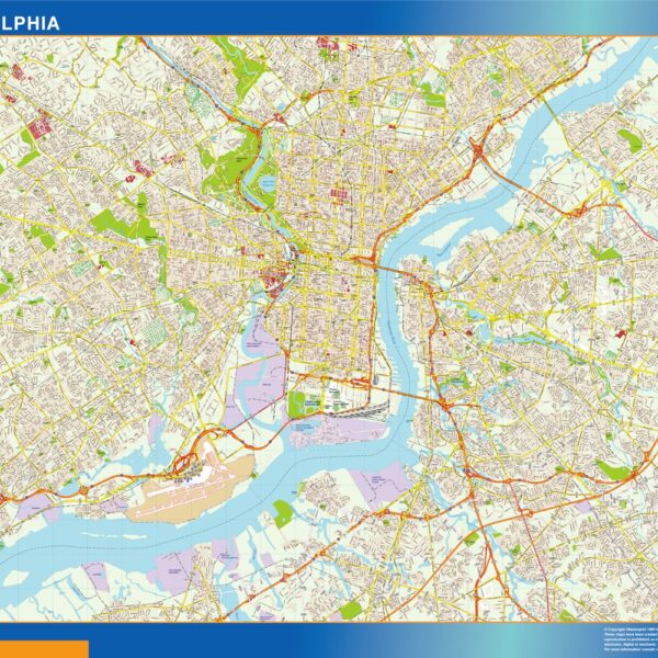 Philadelphia vector mapa illustrator