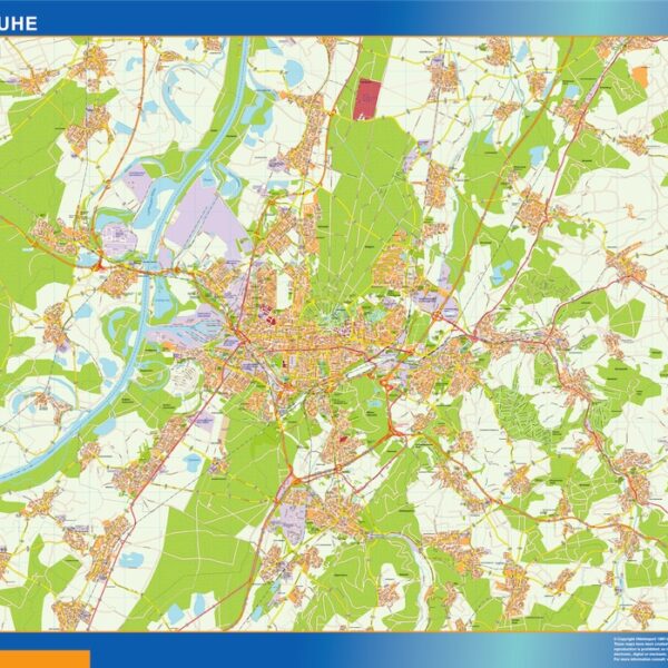 karlsruhe karte illustrator mapa EPS