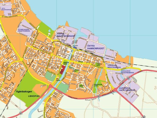 karta lidkoping mapa EPS