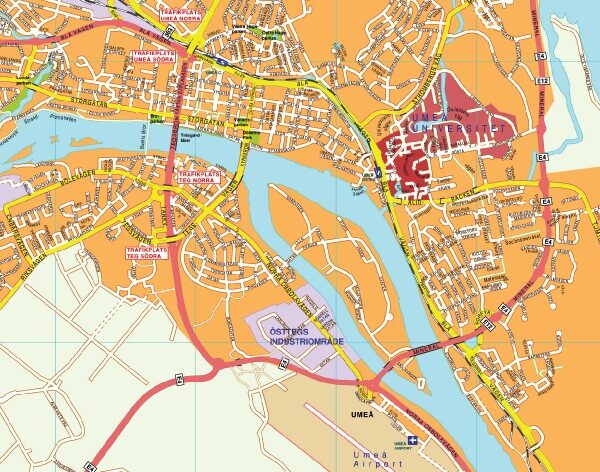 karta umea mapa EPS