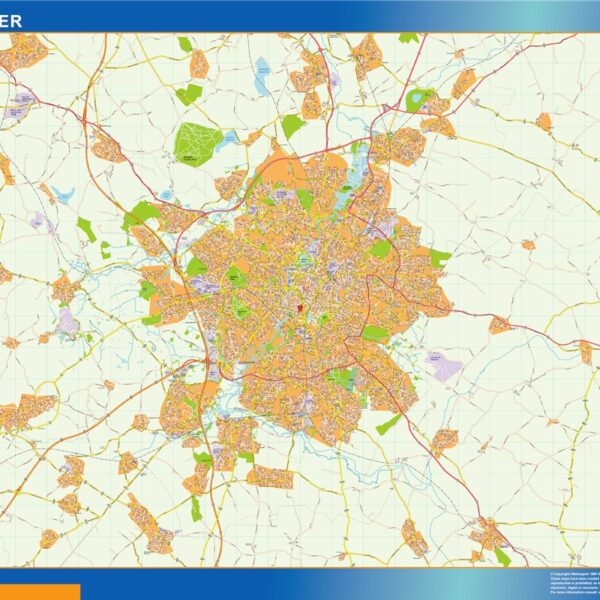 leicester vector mapa illustrator