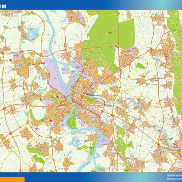 mannheim karte illustrator mapa EPS