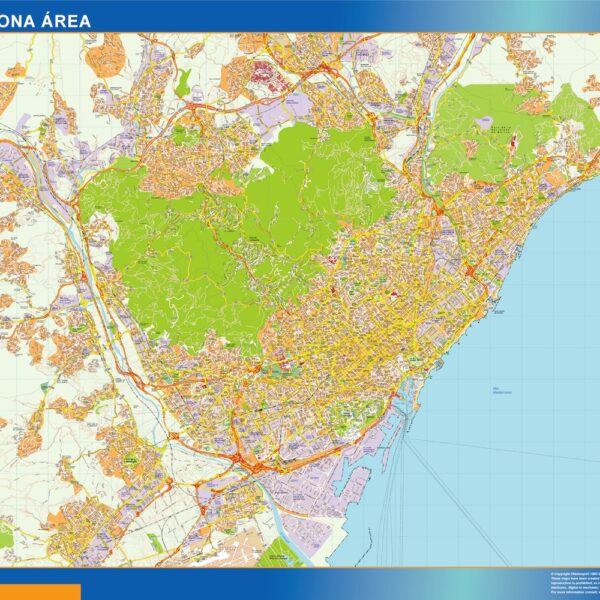 mapa vectorial barcelona area illustrator EPS