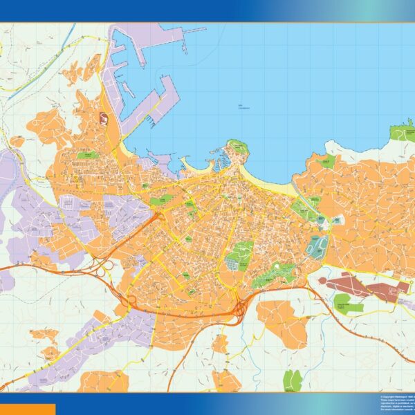 mapa vectorial gijon illustrator EPS