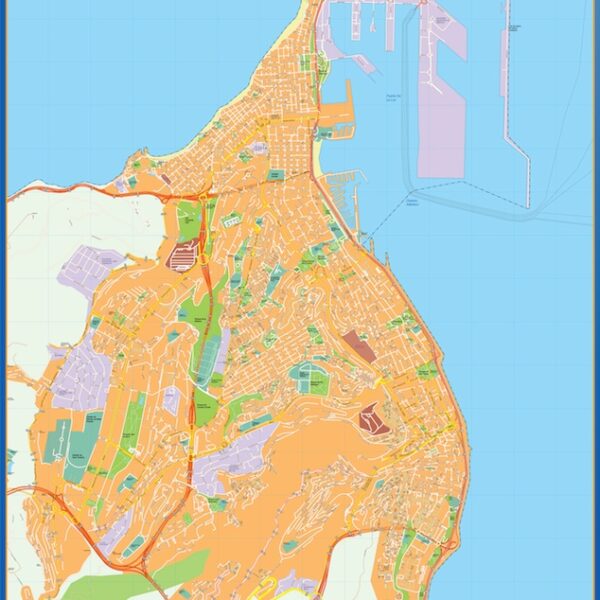 mapa vectorial las palmas de gran canaria illustrator EPS