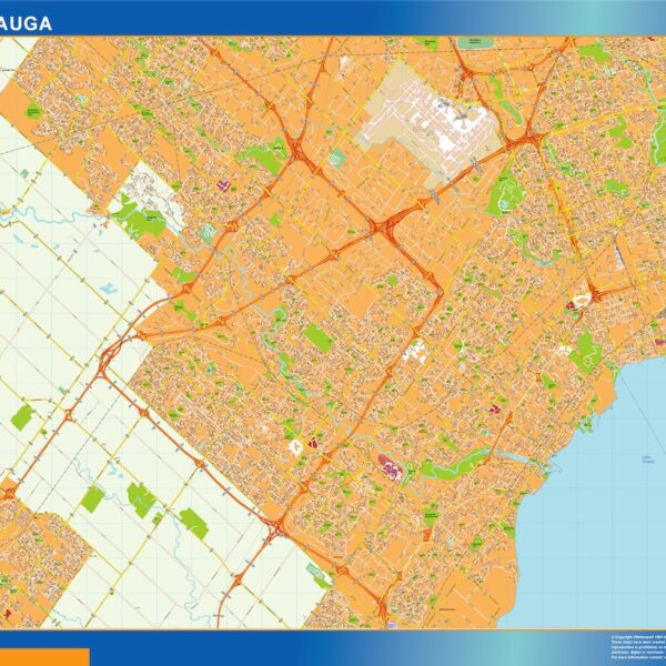 mississauga vector mapa illustrator