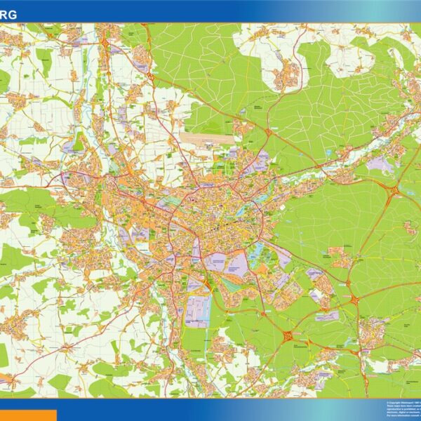 nurnberg karte illustrator mapa EPS