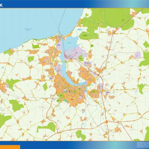 rostock karte illustrator mapa EPS