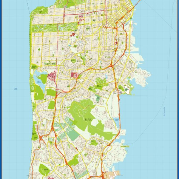 san francisco vector mapa illustrator