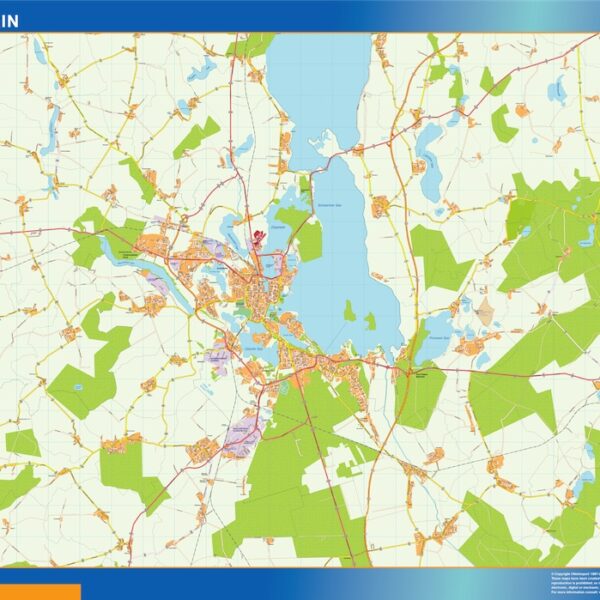 schwerin karte illustrator mapa EPS