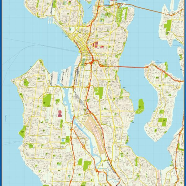 seattle vector mapa illustrator