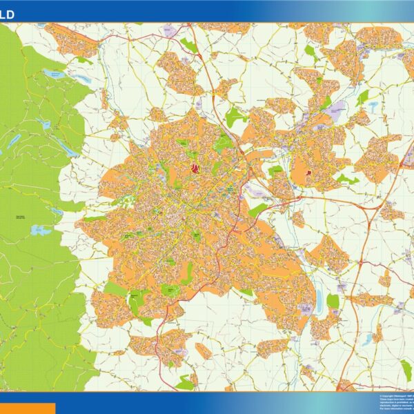 sheffield vector mapa illustrator