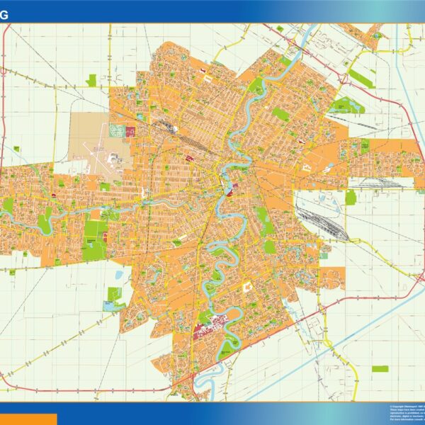 winnipeg vector mapa illustrator