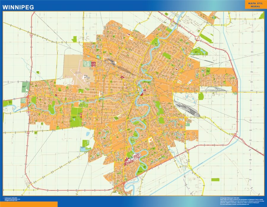 winnipeg vector mapa illustrator