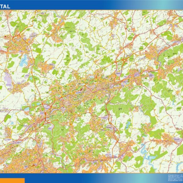 wuppertal karte illustrator mapa EPS