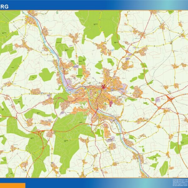 wurzburg karte illustrator mapa EPS