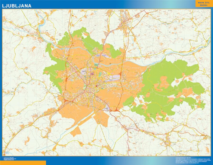 Ljubljana vector mapa digital