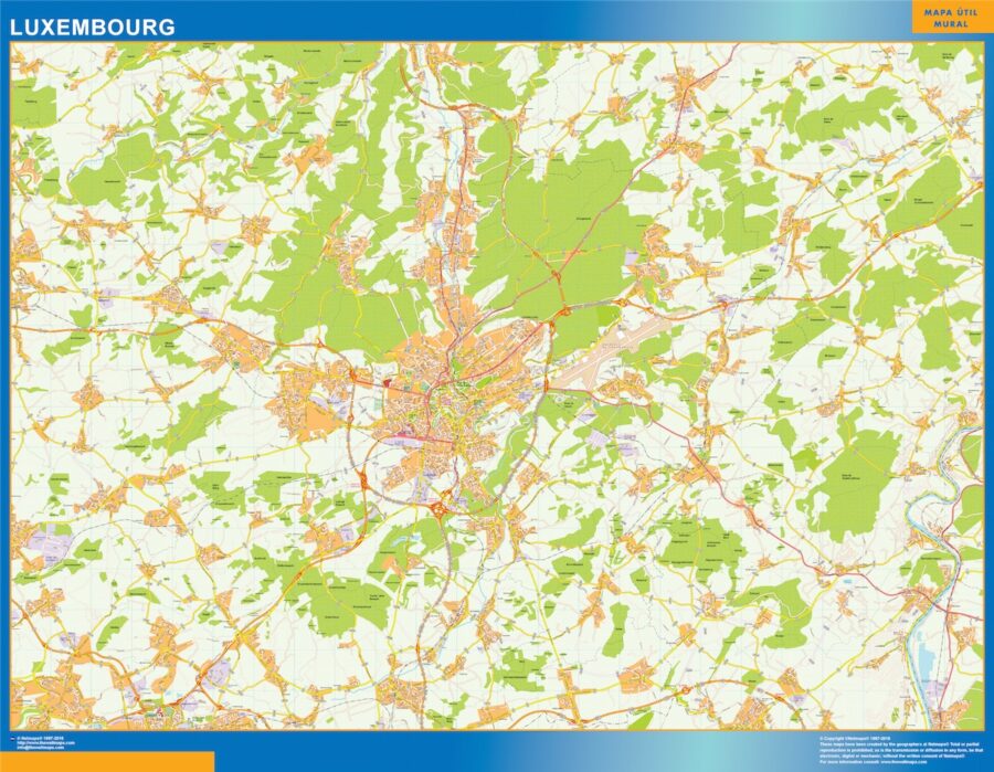 Luxembourg vector mapa digital