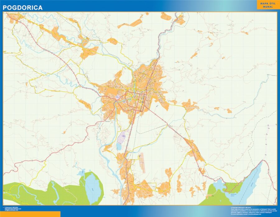 Pogdorica vector mapa digital