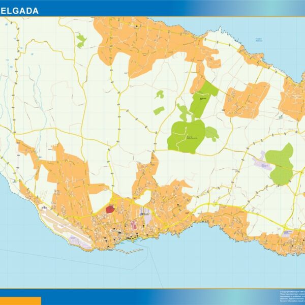 Ponta Delgada mapa digital