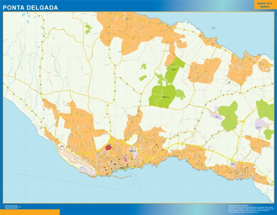 Ponta Delgada mapa digital