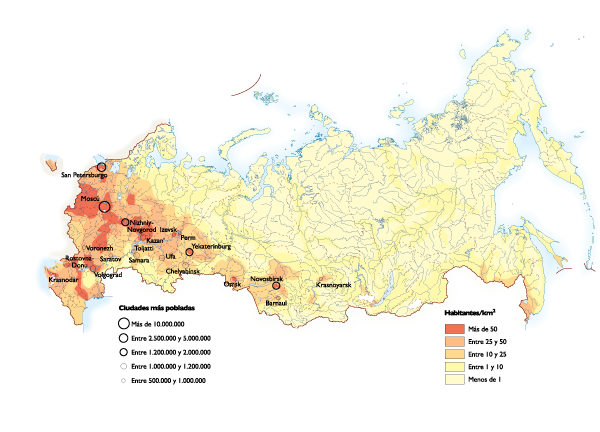 Rusia mapa población digital