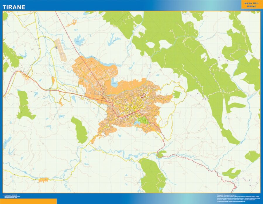 Tirane vector mapa digital