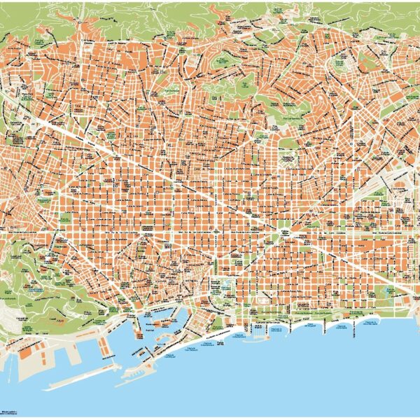 Vector mapa vectorial EPS Illustrator Barcelona