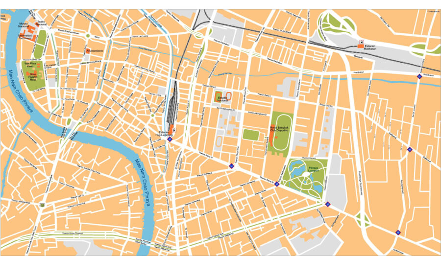 Bangkok Illustrator Mapa vectorial