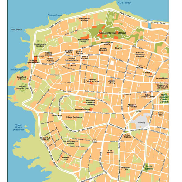 Beirut Illustrator Mapa vectorial