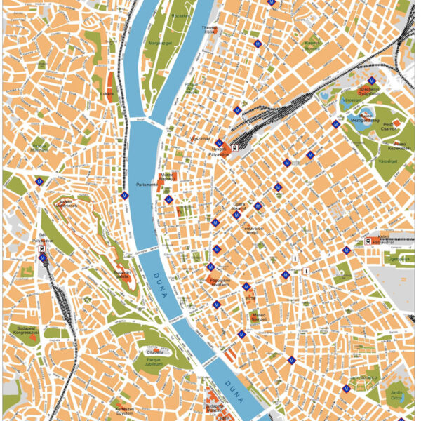 Budapest Illustrator Mapa vectorial