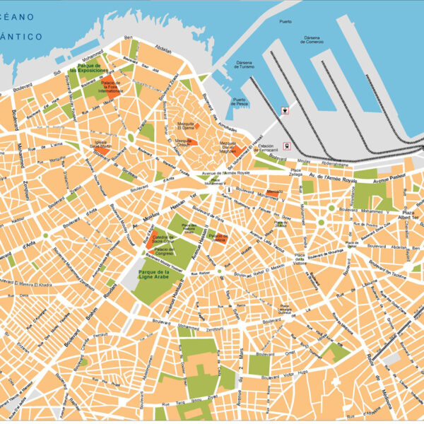 Casablanca Illustrator Mapa vectorial