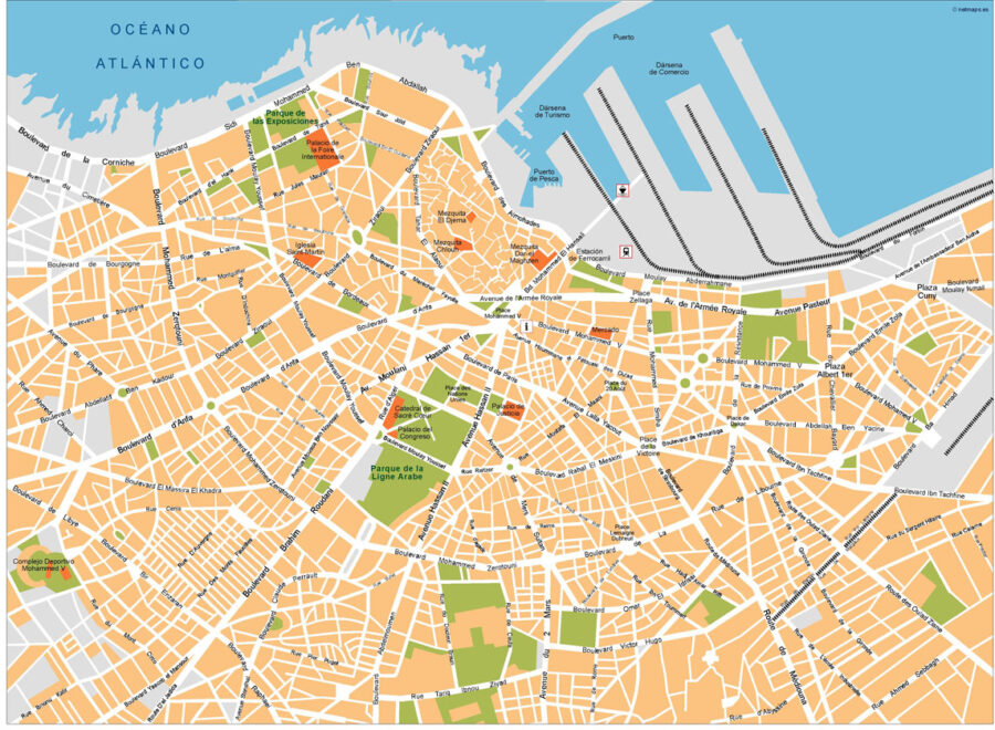 Casablanca Illustrator Mapa vectorial