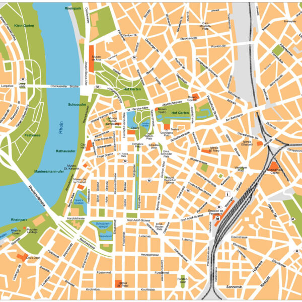 Dusseldorf Illustrator Mapa vectorial