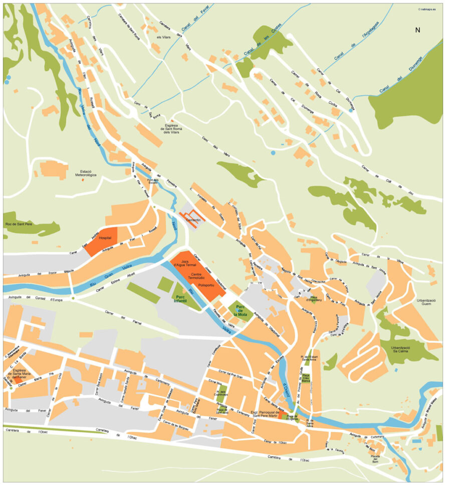 Escaldes Illustrator Mapa vectorial