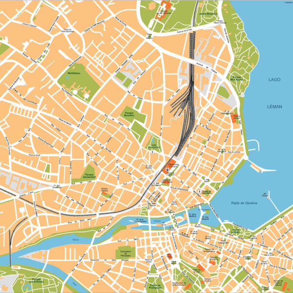 Geneve Illustrator Mapa vectorial