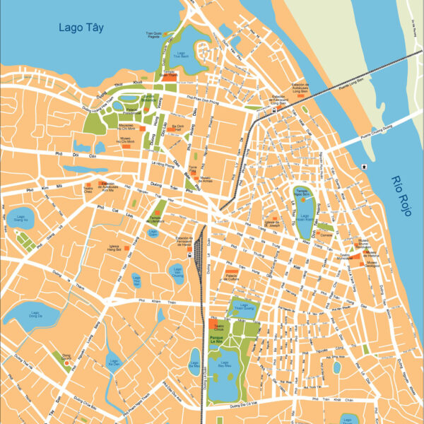 Hanoi Illustrator Mapa vectorial