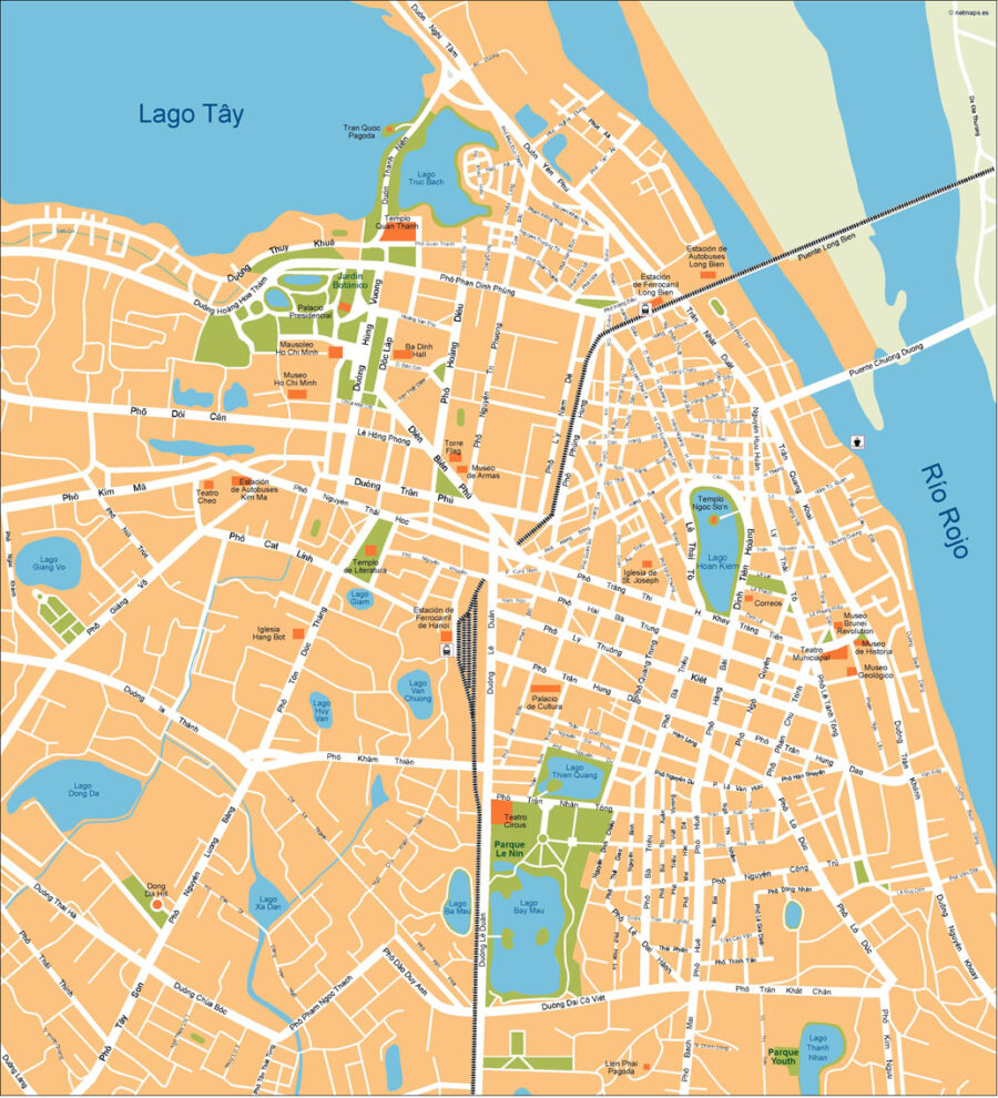 Hanoi Illustrator Mapa vectorial