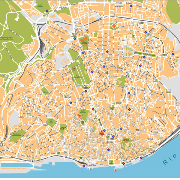 Lisboa Illustrator Mapa vectorial